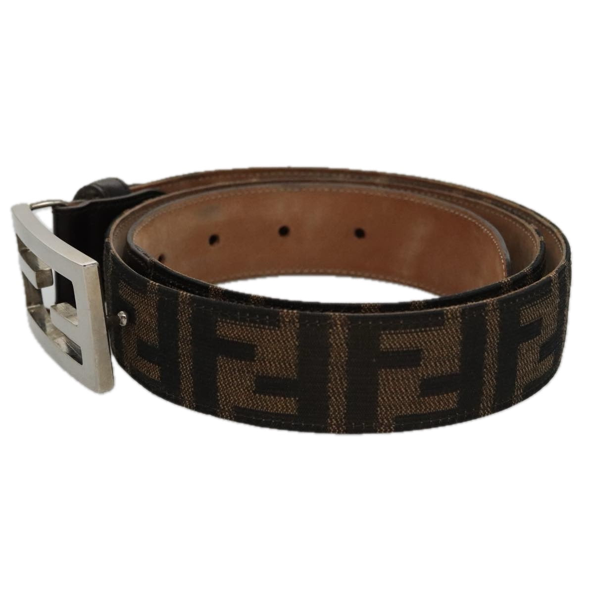 FENDI Zucca Canvas Belt 32.3""-36.2"" Brown yk16363
