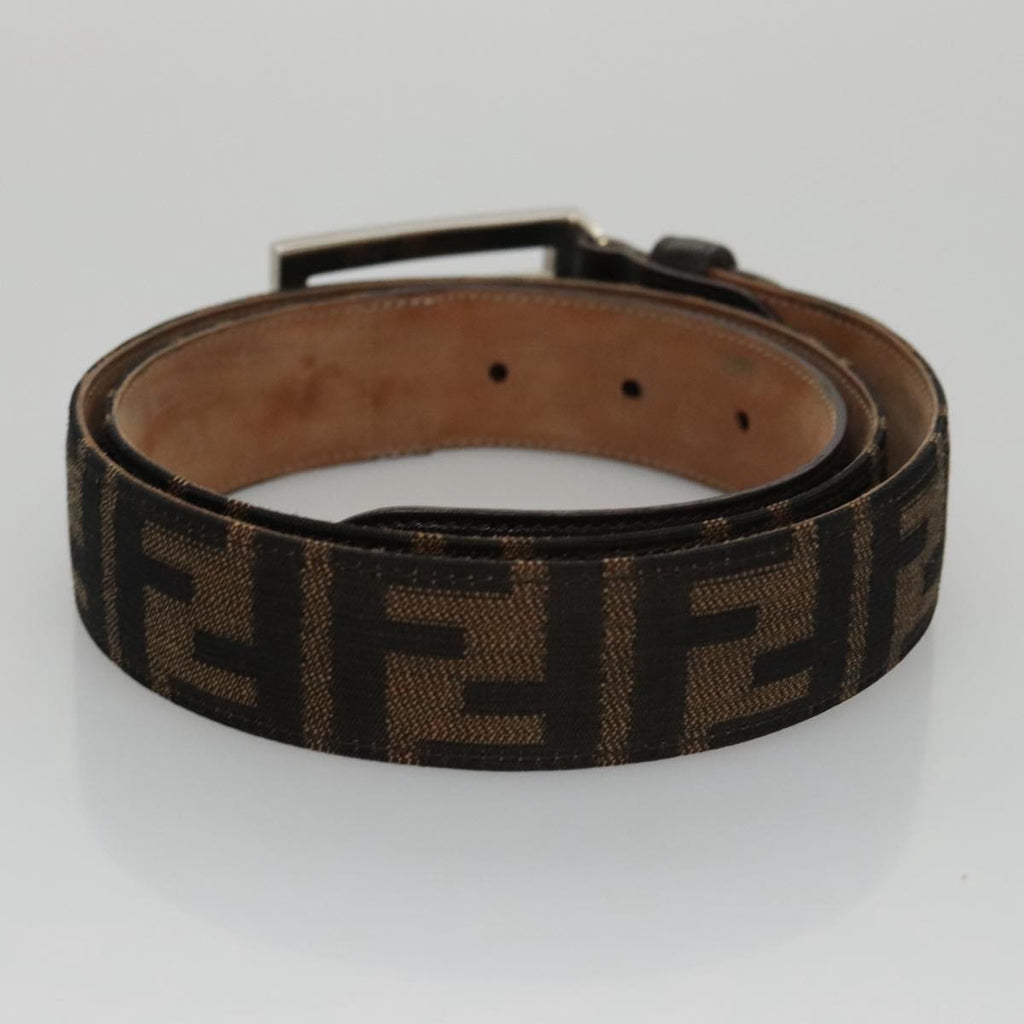 FENDI Zucca Canvas Belt 32.3""-36.2"" Brown yk16363