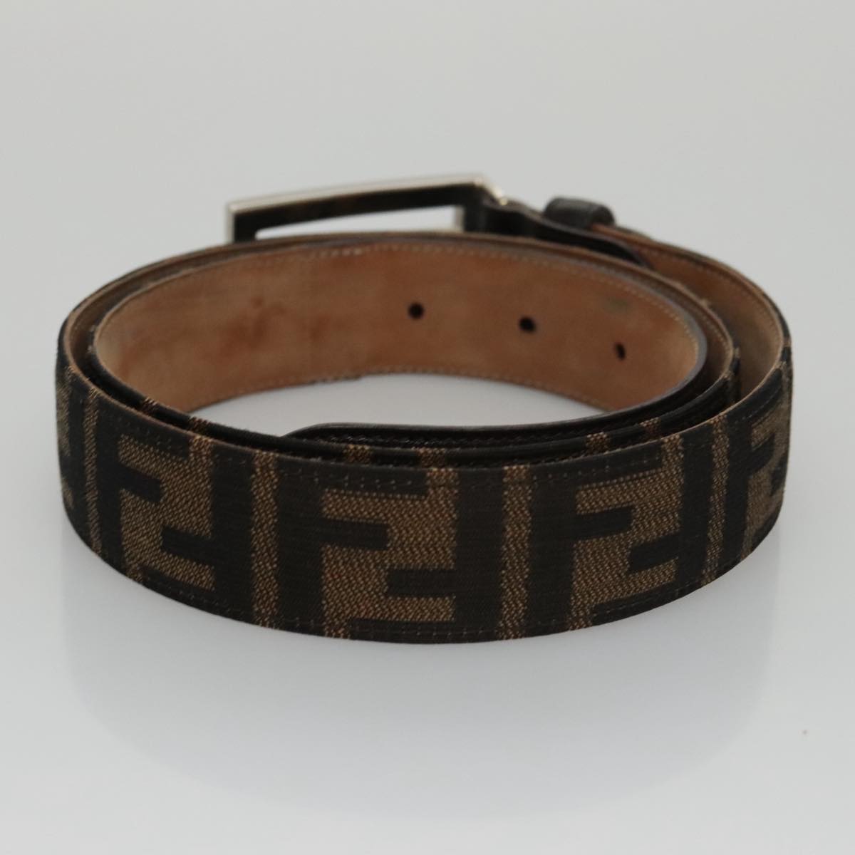 FENDI Zucca Canvas Belt 32.3""-36.2"" Brown yk16363