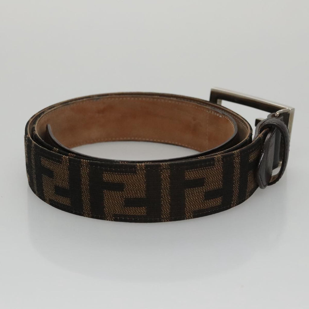 FENDI Zucca Canvas Belt 32.3""-36.2"" Brown yk16363
