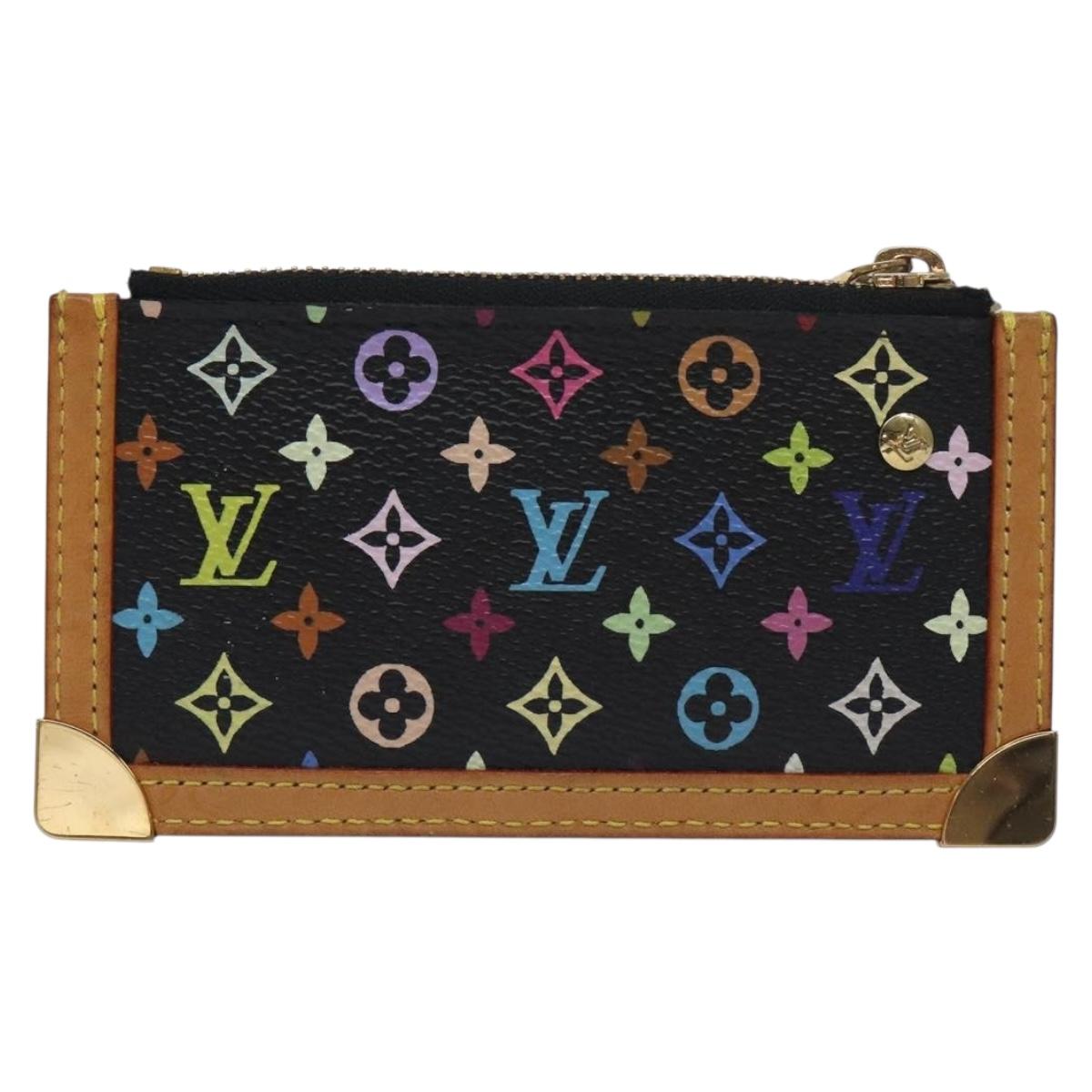LOUIS VUITTON Multicolor Pochette Cles Coin Purse Black M13664 LV yk18688V
