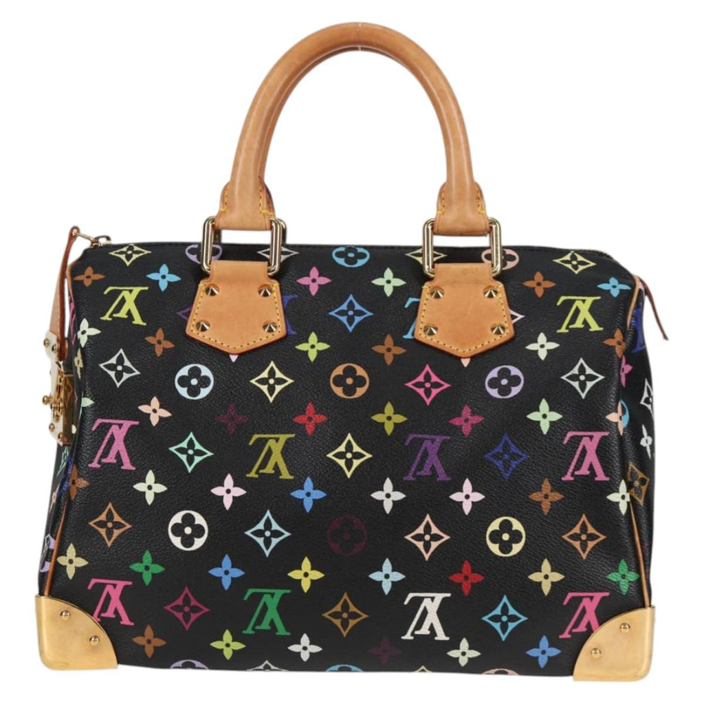 LOUIS VUITTON Monogram Multicolor Speedy 30 Hand Bag Black M92642 yk18882V