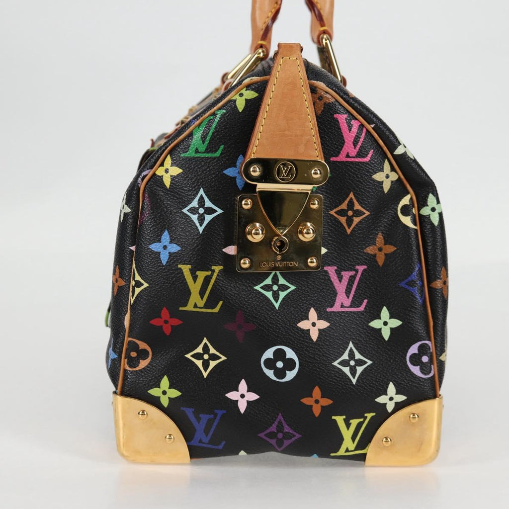 LOUIS VUITTON Monogram Multicolor Speedy 30 Hand Bag Black M92642 yk18882V