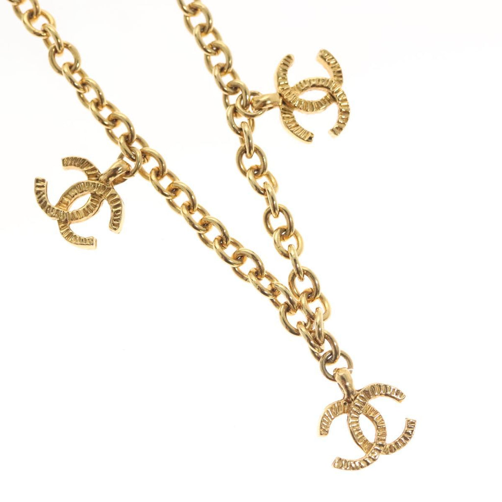 CHANEL 5 COCO Mark Necklace metal Gold CC yk19124