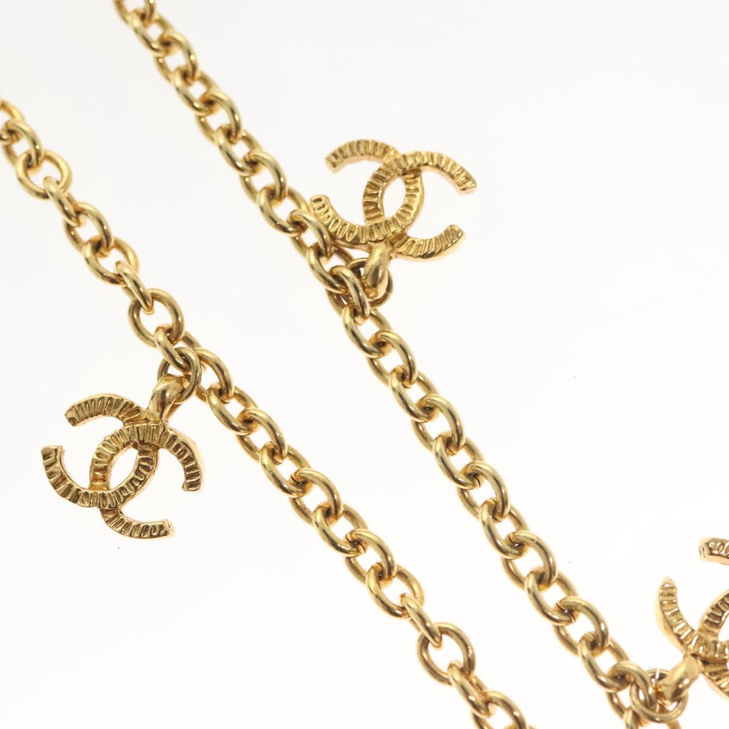 CHANEL 5 COCO Mark Necklace metal Gold CC yk19124